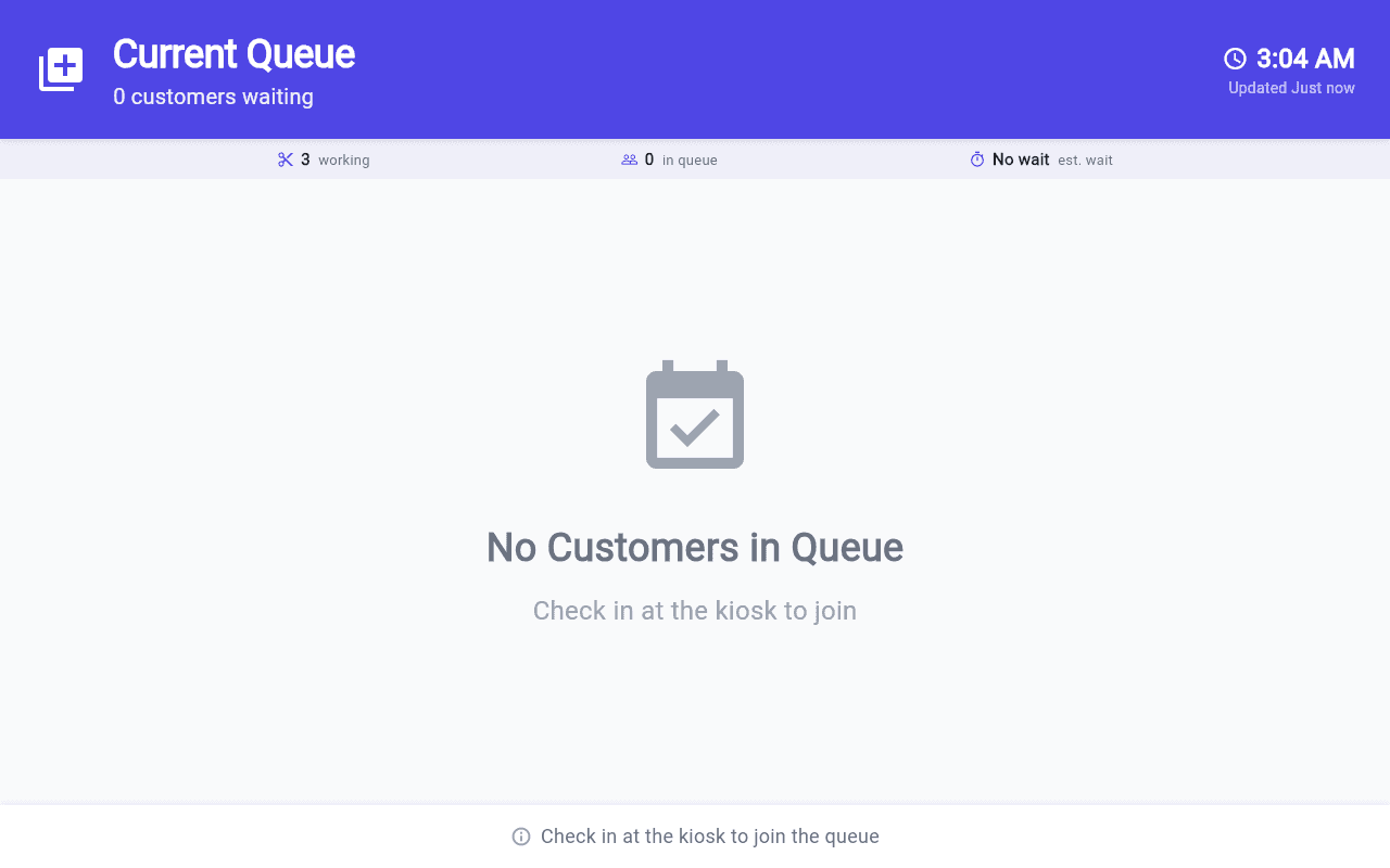 FirstInQ™ waiting-room queue display